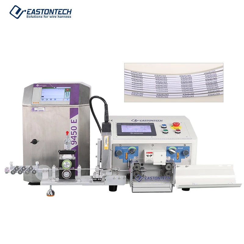 EW-3010+P Automatic Electrical Wire Cable Cutting Stripping Inkjet Marking Printing Machine Cable Manufacturing Equipment
