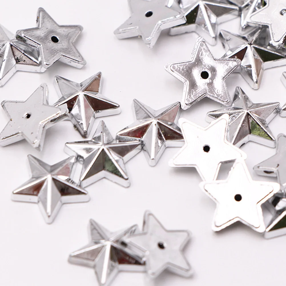

200Pcs Acrylic Star Shape Charms Durable DIY Craft Accessories Clothing Decorations Flat Bottom Unique Star Ornaments