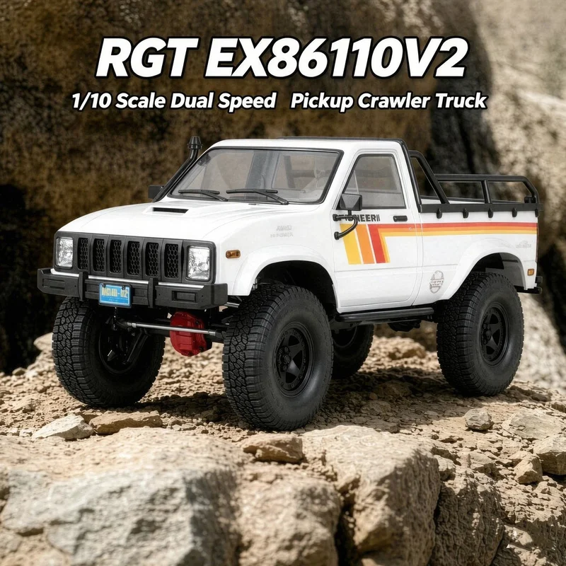 New RGT EX86110V2 Pioneer 1/10 Remote Control Simulation Pickup Climbing Off-Road Vehicle Brushed Electric RC Two-speed Model