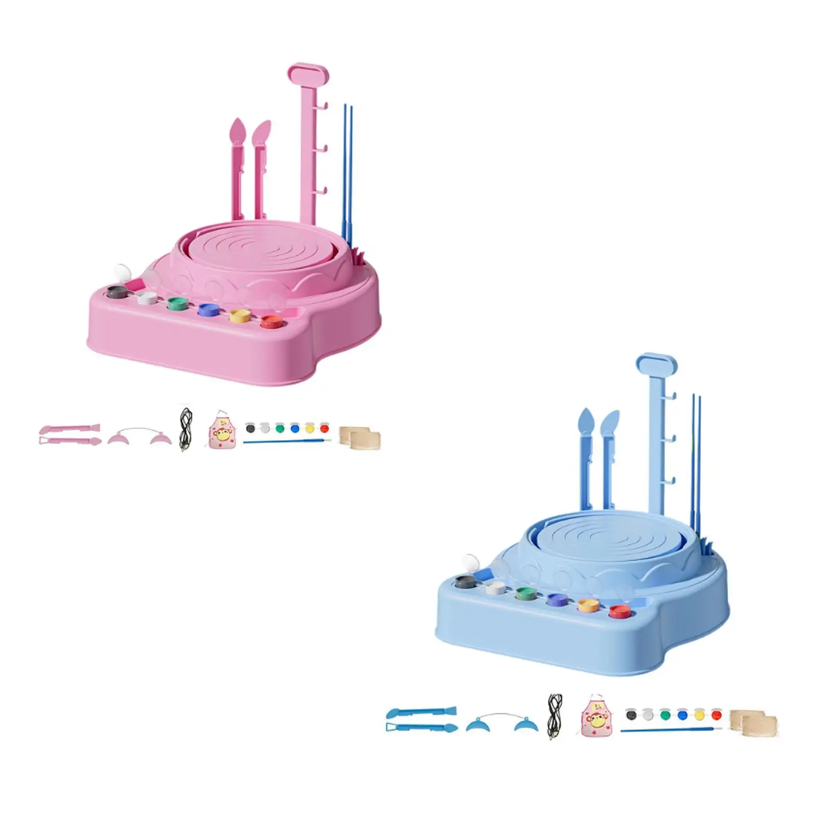 Kit interativo de roda de cerâmica para crianças com materiais de escultura e ferramentas