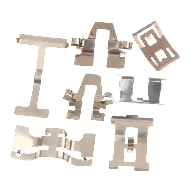 2pcs Silver Motorcycle Caliper Lower Pump Brake Pump Stainless Steel Spring Plate Motorcycle Caliper Brake Pads