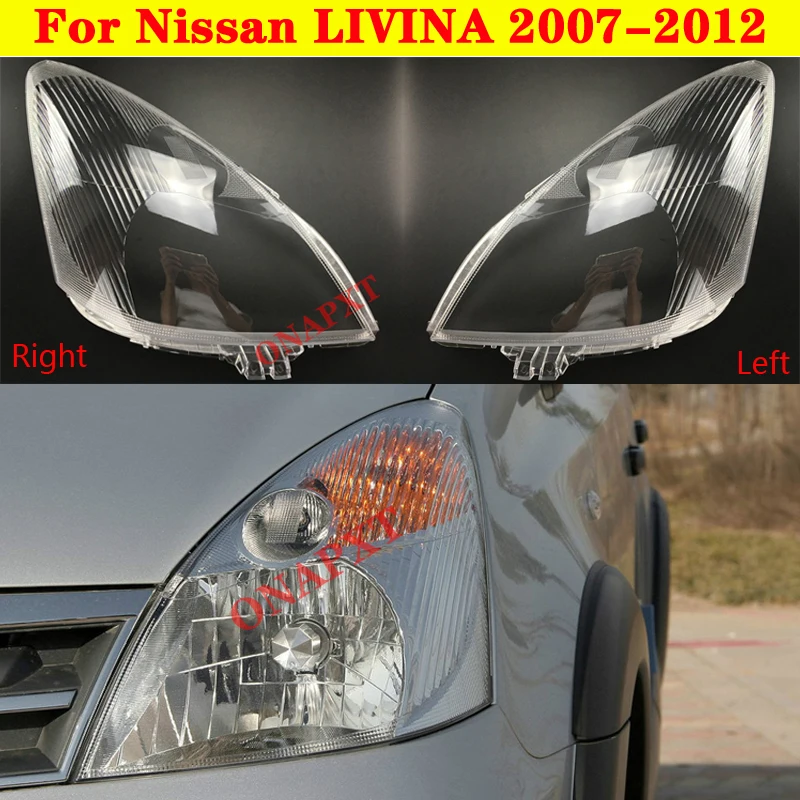 

Car Light Caps Transparent Lampshade Front Headlight Cover Glass Lens Shell Cover For Nissan LIVINA 2007-2012