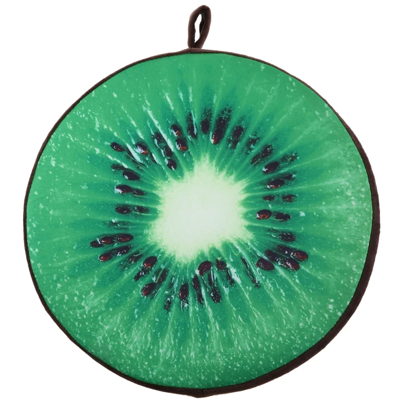 3D Fruit Kiwi Shaped Office Chair Back Cushions Sofa Throw Pillow Cushion Sofa Pad Chair Pad Short Plush Sponge Material