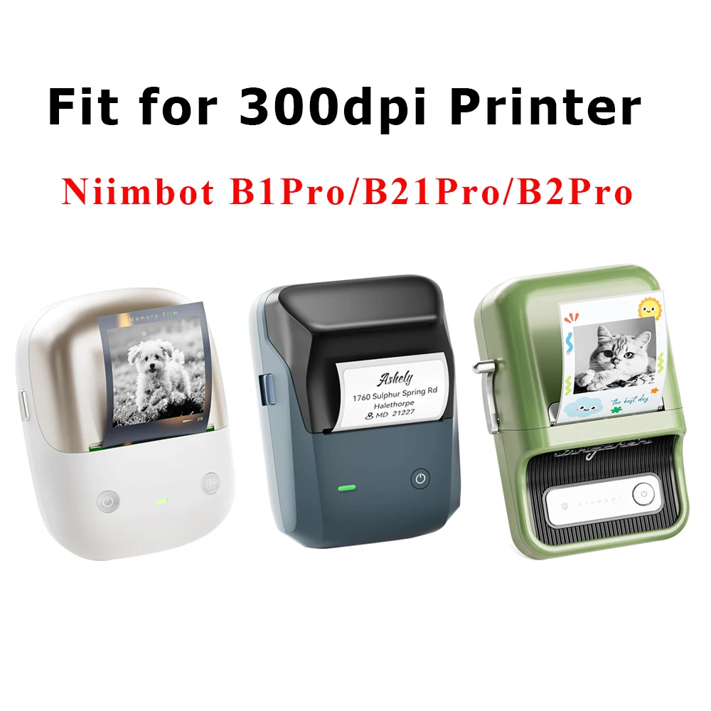 Niimbot B1 Pro/B2 Pro/B21 Pro Photo Printing Paper Decorative Sticker with Adhesive Backing White Black Printing Thermal Paper