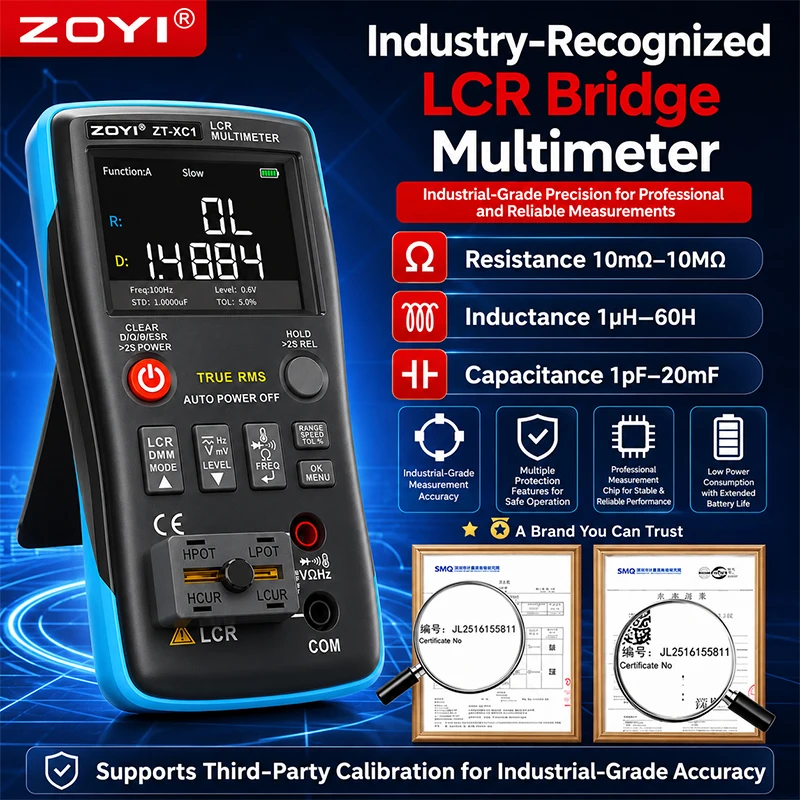 ZOYI XC1 New Gen LCR Multimeter Bridge Precise Voltage Resistance