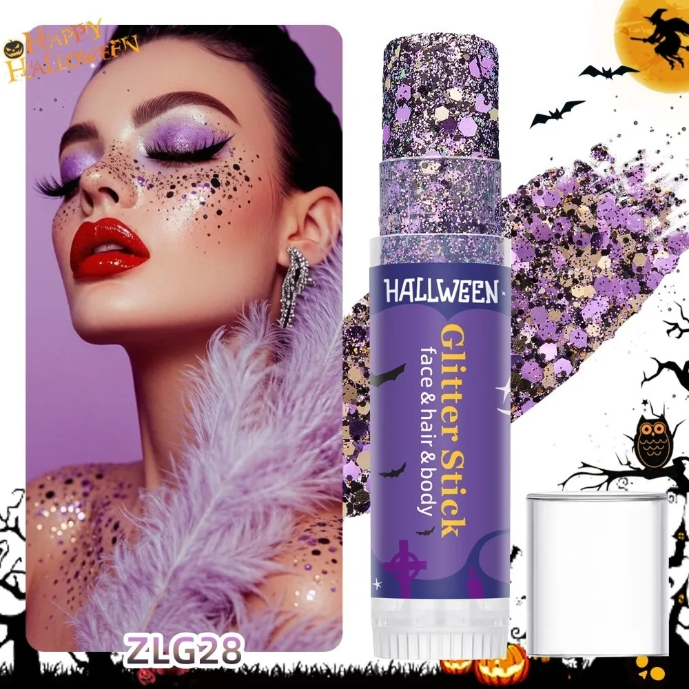 Gel Texture Body Art Glitter Stick Flash Effect Multi-Purpose Facial Eyeshadow Stick Water-Resistant Sequin