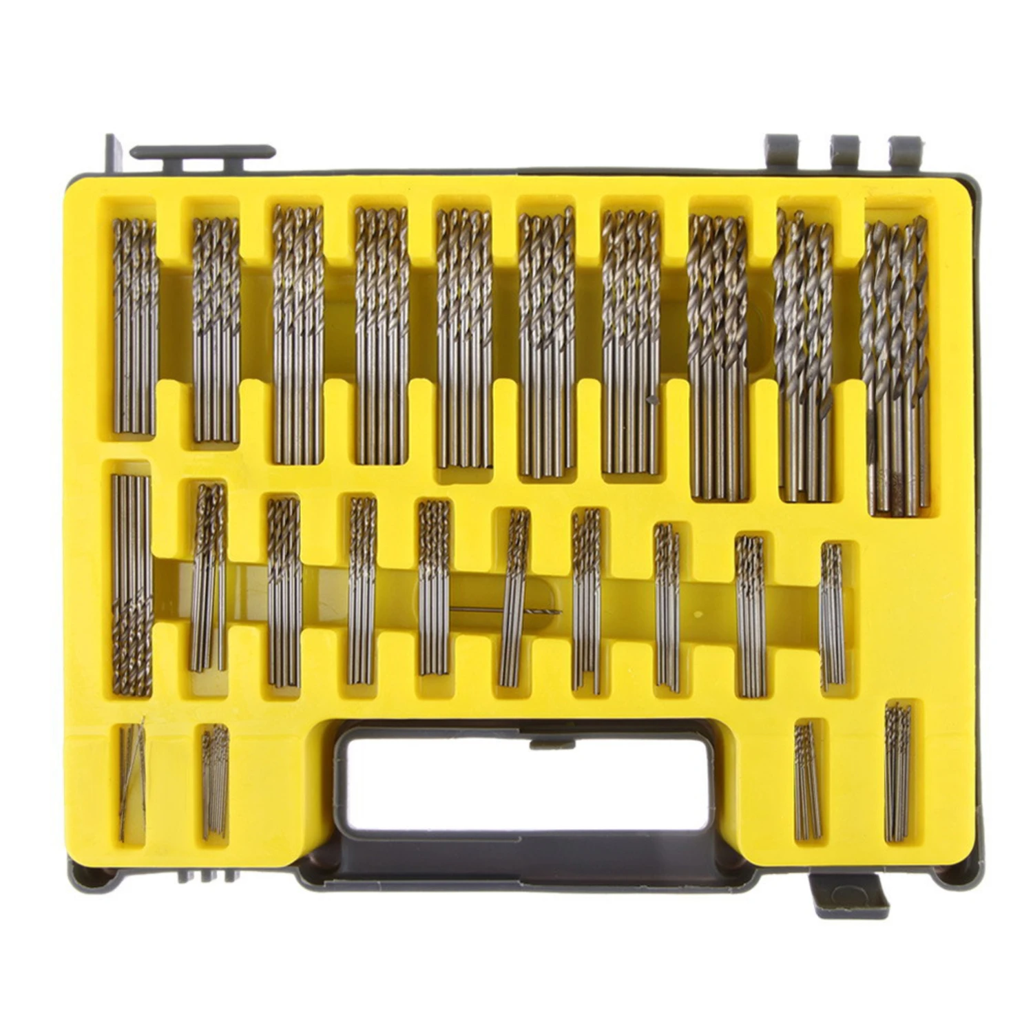 150PC Mini Fried Dough Twists Drill Plastic Box 0.4-3.2mm Small Drill Box Mini Straight Shank Fried Dough Twists Drill Set