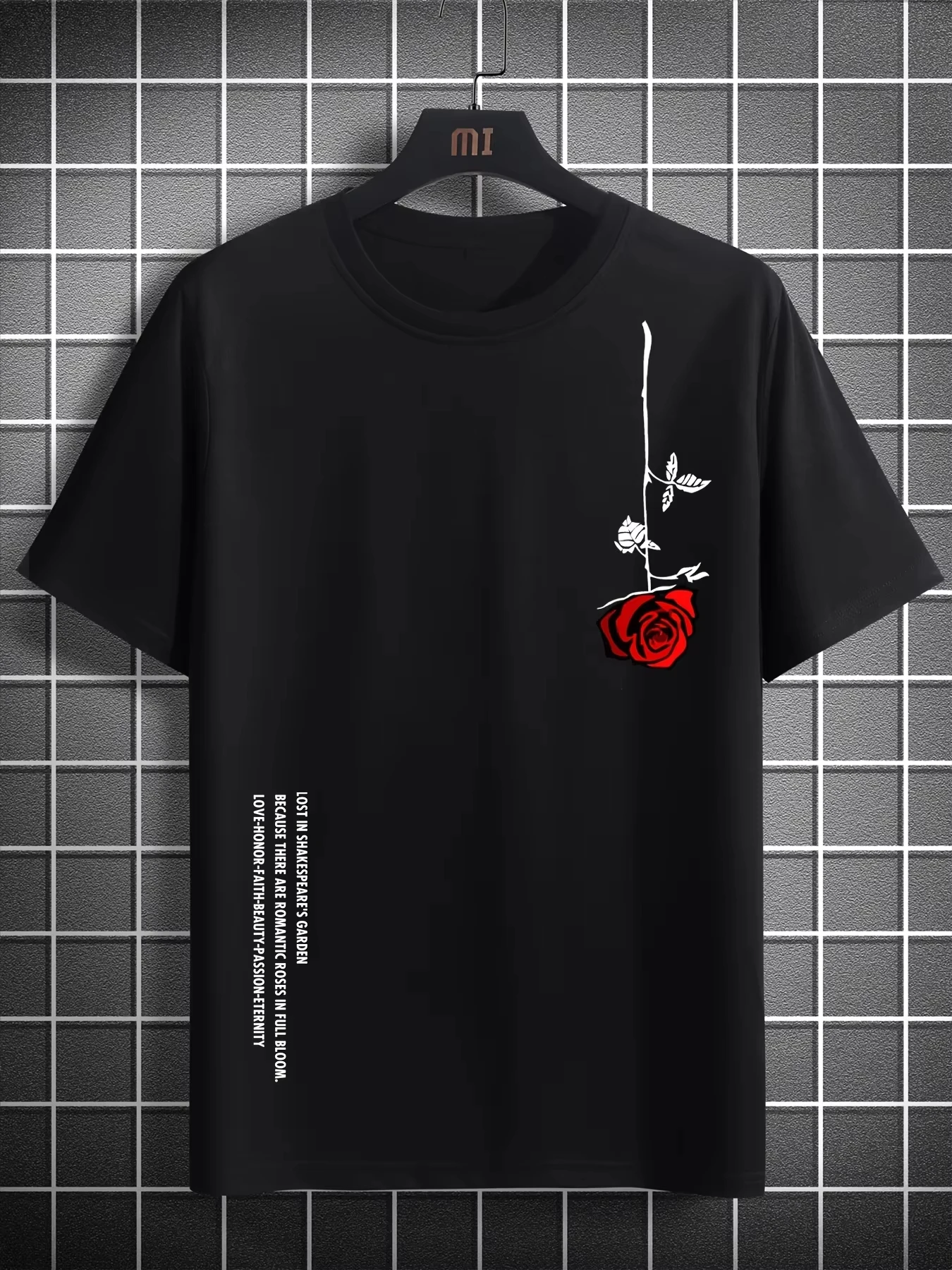 

T-shirt À Manches Courtes Et Col Ample Pour Hommes 100 _ Coton Imprimé Décontracté Coupe Incurvée Été