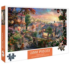 Quiet Town Adult Paper Puzzle 1000pss, Fun and Puzzle Education Game Home Decoration Wall Display Festival Puzzle Gifts