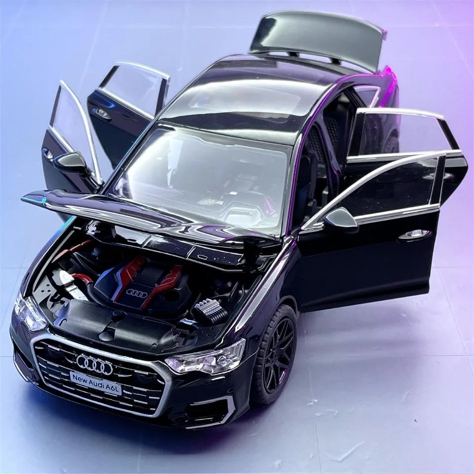 1:24 Audi A6 Alloy Car Model Diecasts Metal Toy Car Model High Simulation Sound and Light Collection Zabawka dla dzieci Prezent