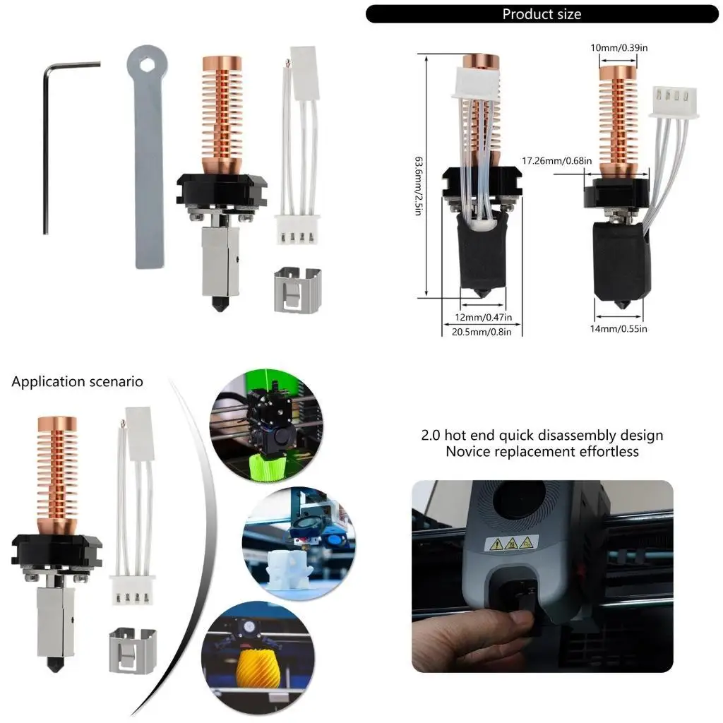 

31BA 5M/5MPRO CAREMIC HEAPLENG BLOCK 3D Принтер AD5M 280 ℃ 0,4 мм быстрее нагревание