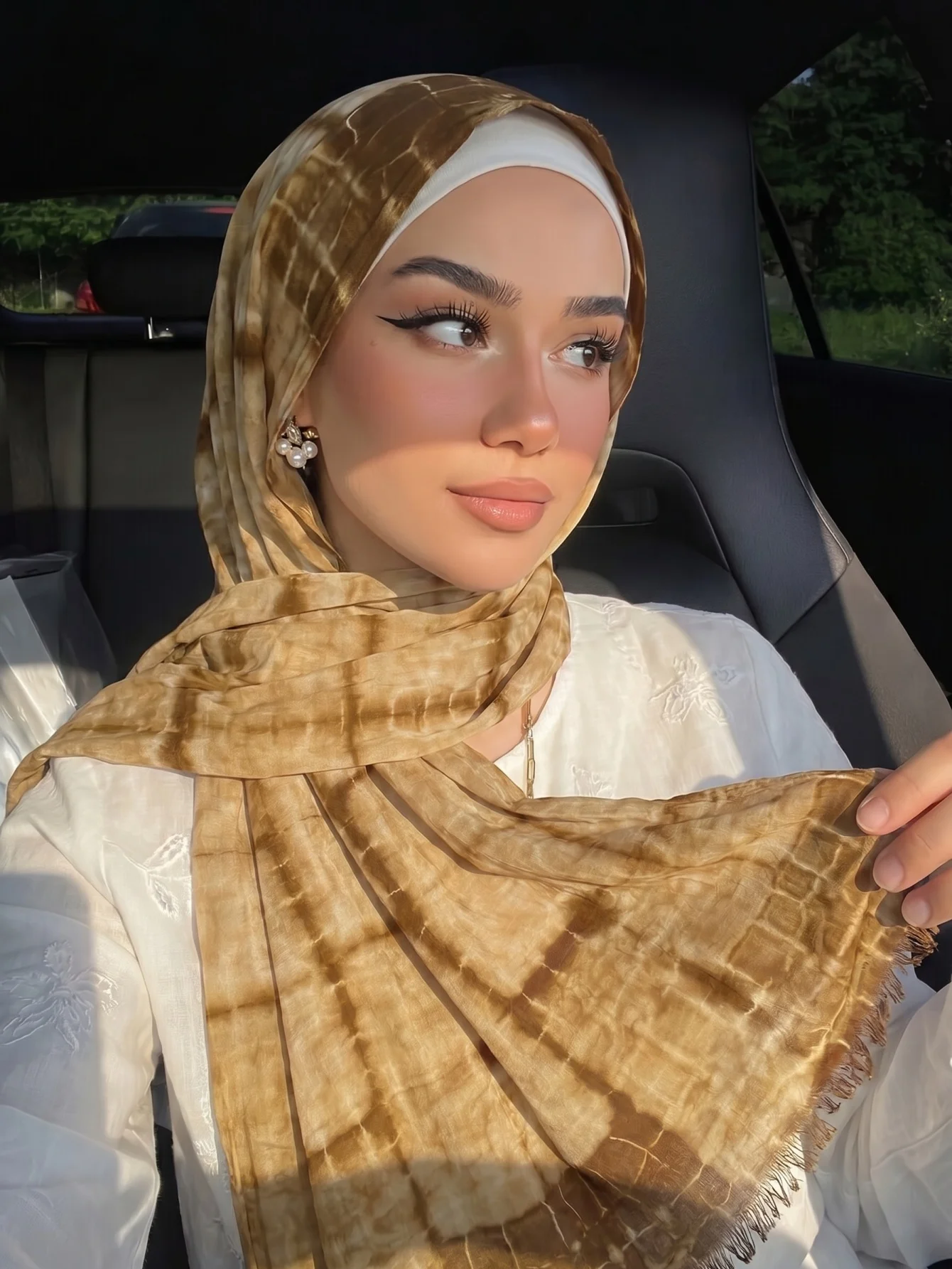 Women's Watercolor Hijab Scarf Bandana Headband Vintage 2026 Luxury Beach 190cm Long Handkerchief Bohemia Muslim Accessories