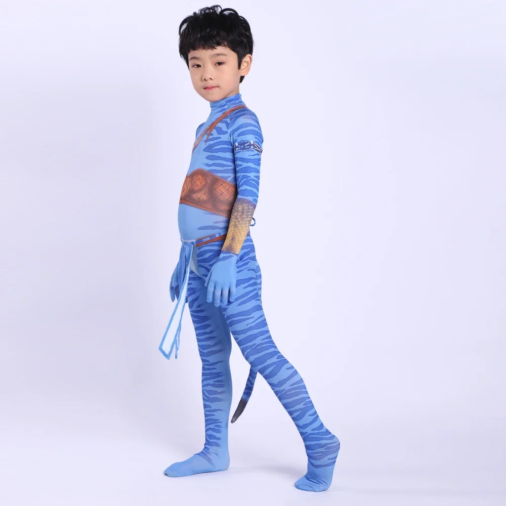 Avatar 2 Cosplay Costume Adult Kids Zentai Bodysuit Hero Jumpsuits Cosplay Halloween Kids Boy Girl Party Costume