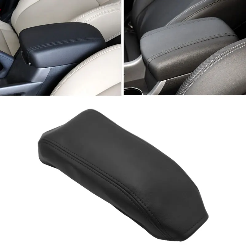 Soft Micro Leather Armrest Cover For Kia Sportage 2011 2012 2013 2014 2015 2016 Car Center Control Armrest Box Cover Trim Black