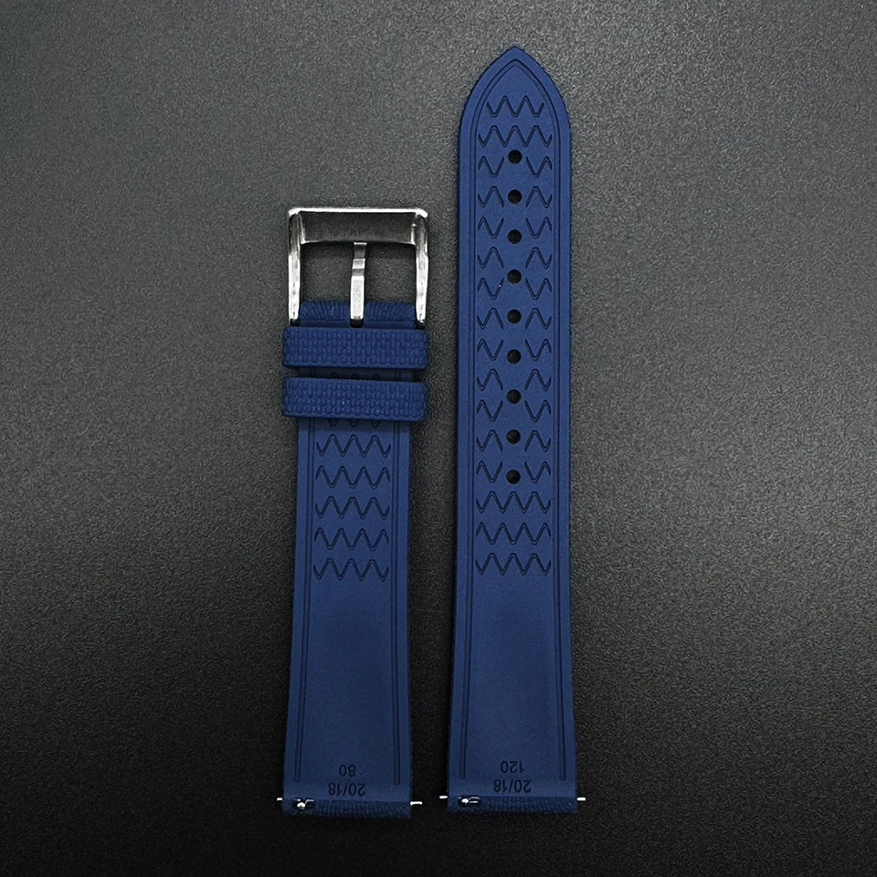 20/21/22mm FKM Rubber Braided Watch Strap Quick-release Band For Omega Rolex Seiko Citizen Longines Tissot Universal Bracelet view 5