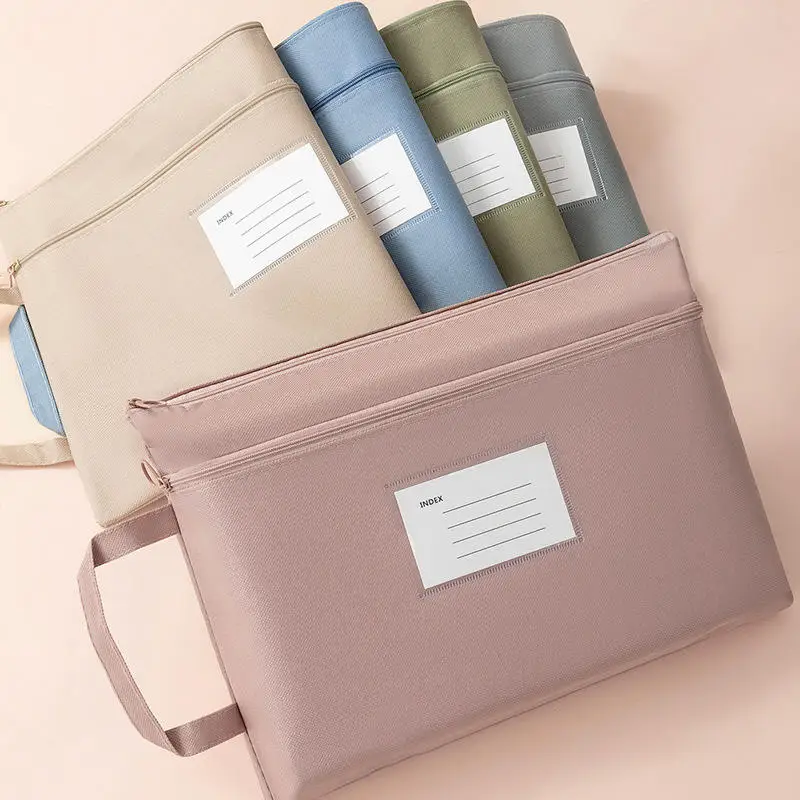 A4ファイルオーガナイザー 大容量 防水オックスフォード生地 二層ジッパー収納 耐久性 スタイリッシュ 文房具＆オフィス