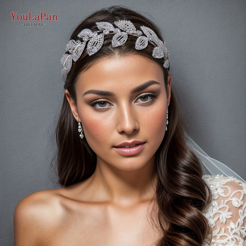 YouLaPan-accesorios para el cabello de boda para mujer, banda para el pelo nupcial con diamantes de imitación, joyería de dama de honor, diadema de cristal, tocado de moda, HP578