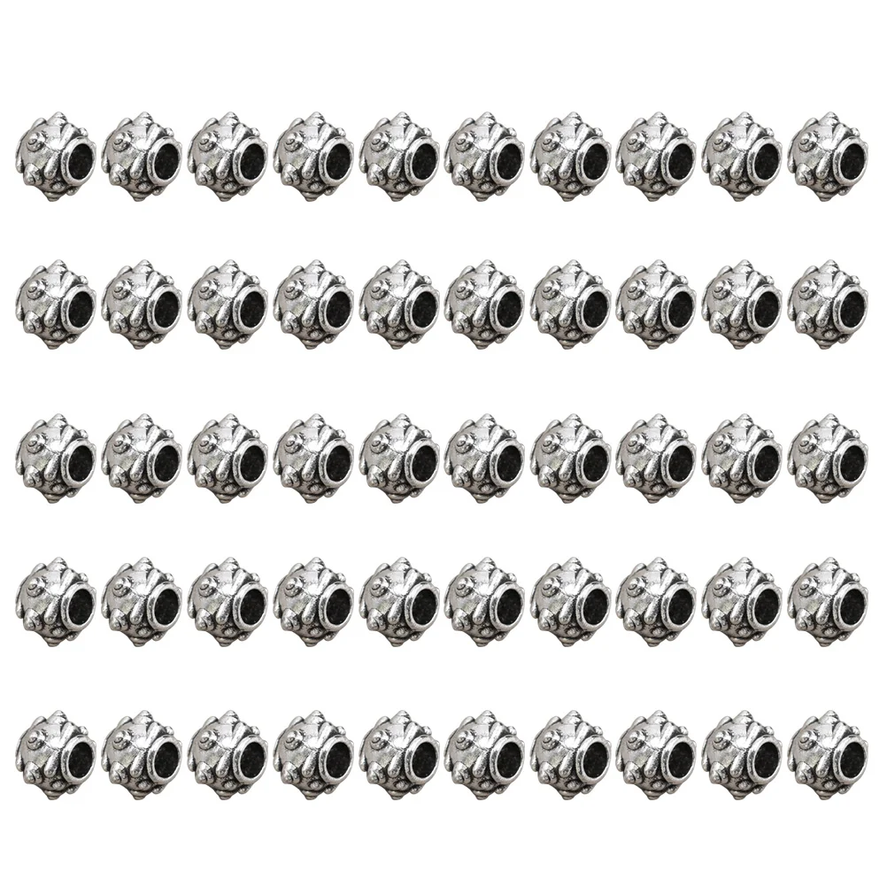 

50pcs Thorn Bead Bracelet Pendants Alloy DIY Charms Jewelry Making Accessory for Necklace Crafts ( Silver)