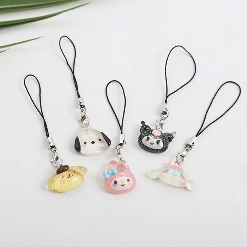 Sanrio Anime Cartoon Cinnamonroll Hello Kitty My Melody Bag Keychain Cute Phone Pendant Girly Items Pendant Rope Decoration