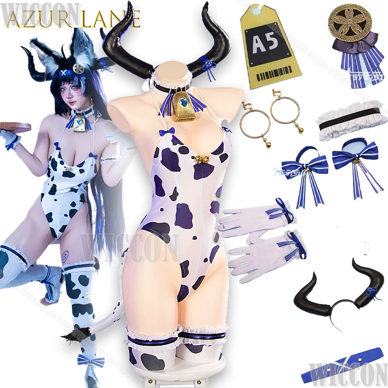 

BAzur Lane Musashi Cow Print Bikini Cosplay Costume Anime Private Photoshoot Outfit Sexy Navy Girl Role Play Summer Beach Party