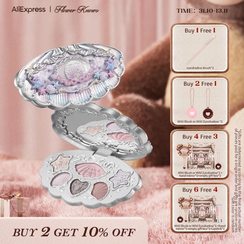 

Flower Knows Shell's Jewel Collection 6-Color Makeup Palette