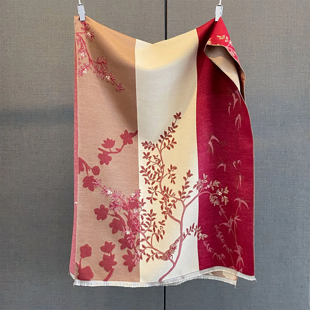 

Autumn Winter Thick Warm Shawl Color Matching Cashmere Scarf Luxury Fashion Retro Designer Scarves Bufanda Poncho Echarpe Stoles