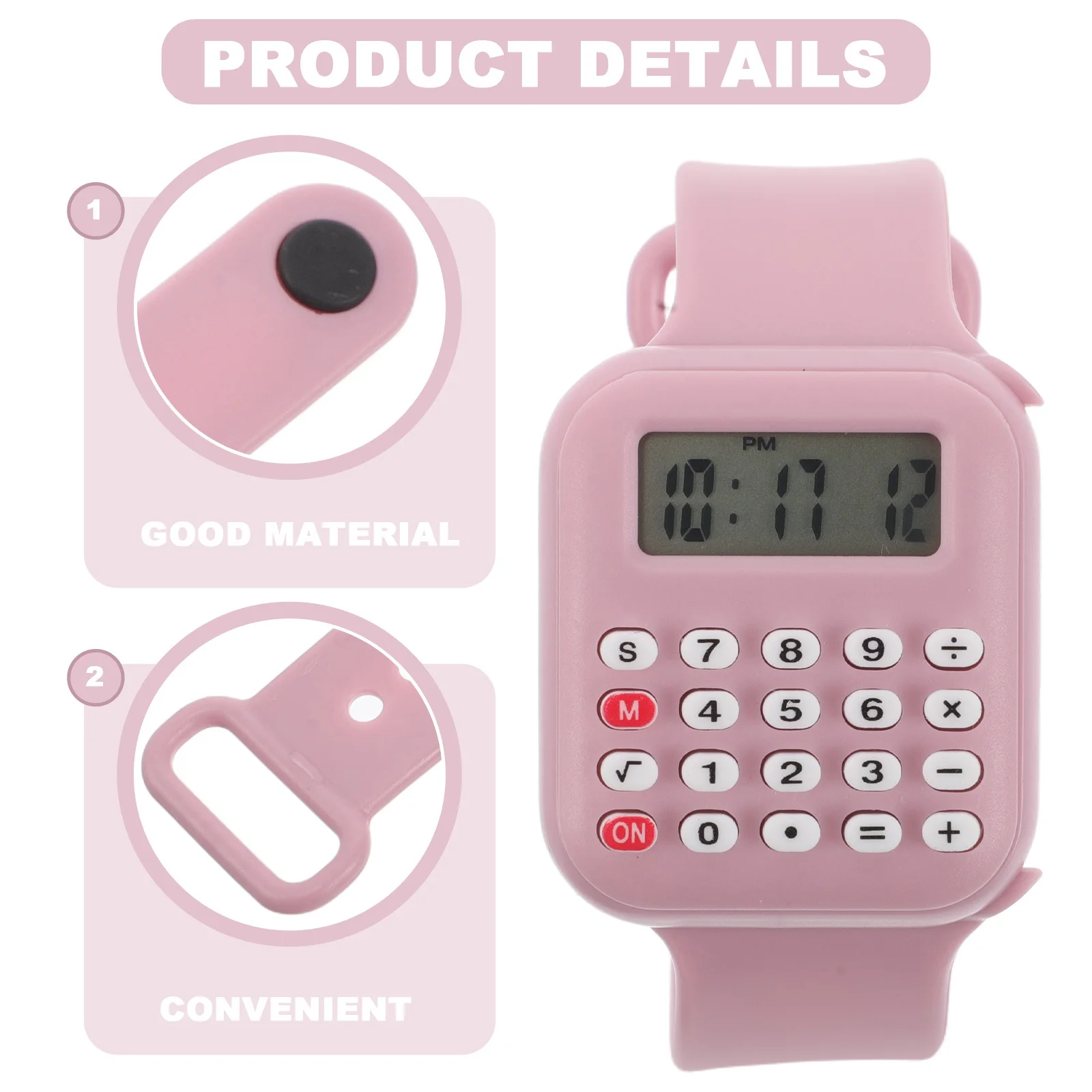 

2Pcs Portable Calculator Watch for Kids Mini Digital Watch with Time Date and Arithmetic Functions Educational Child Friendly