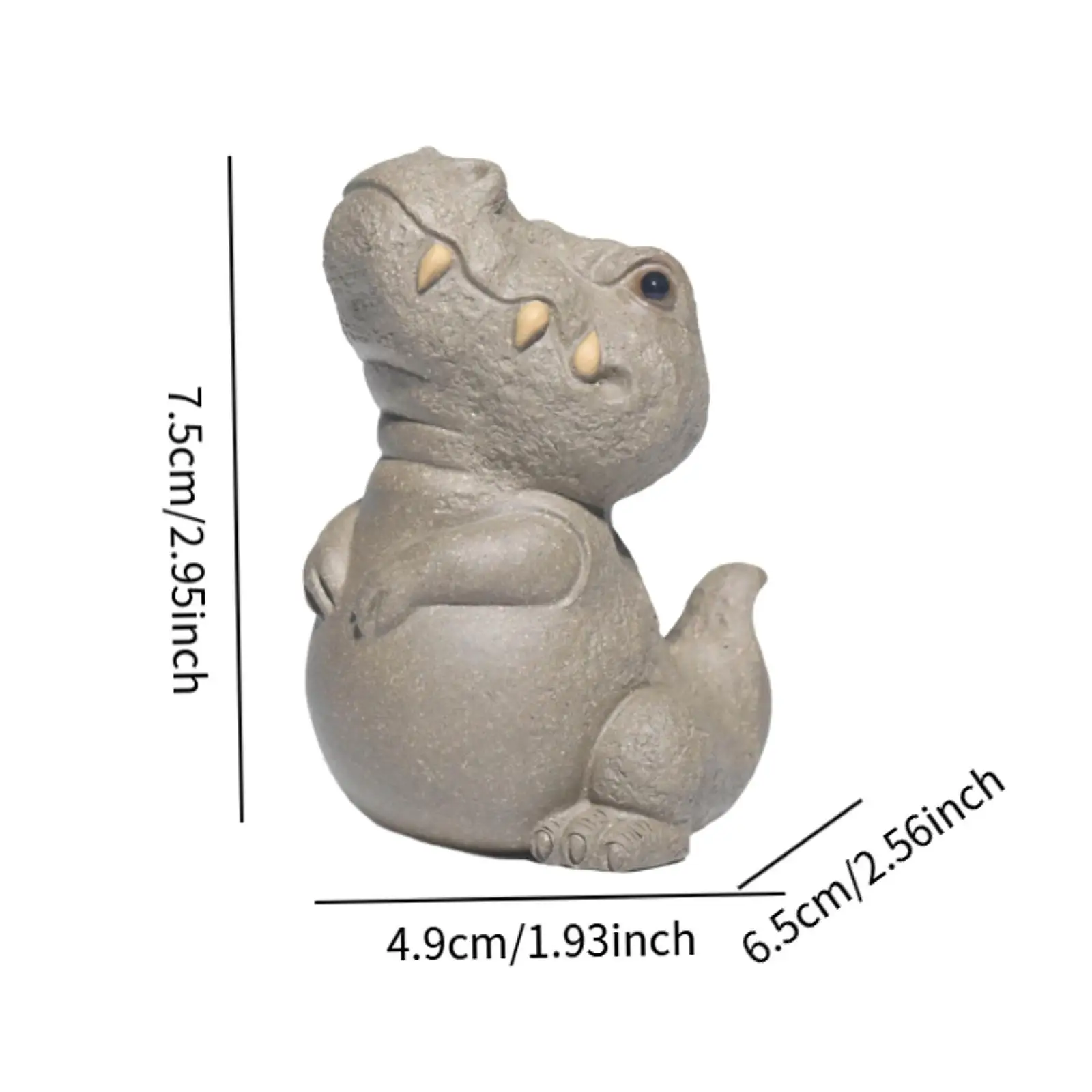 Dinosaur Tea Pet Figurine Craft Cute Purple Clay for Tea Lovers Dinosaur Statue Animal Ornament for Tea Ceremony