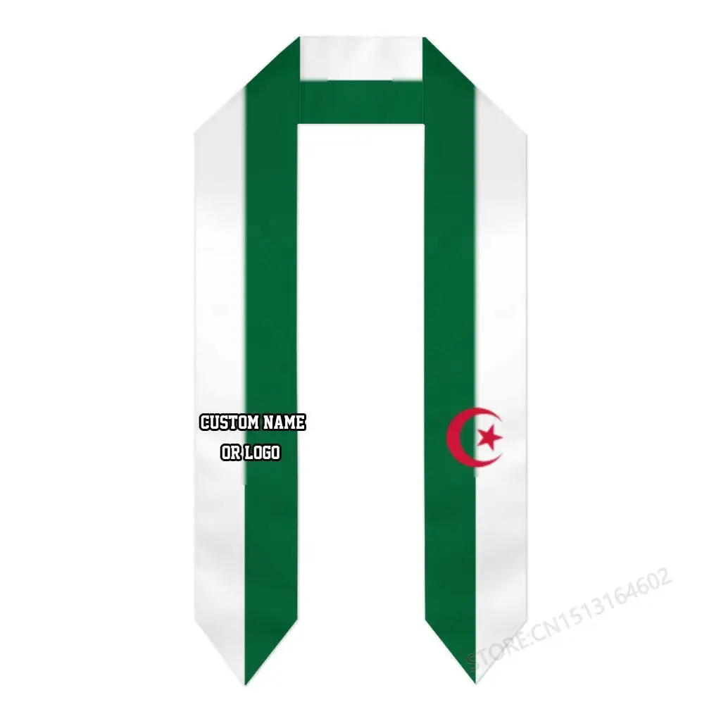 Custom Name Or Logo Algeria Flag Graduation Stole Sash International Study Abroad Class of 2023 Shawl