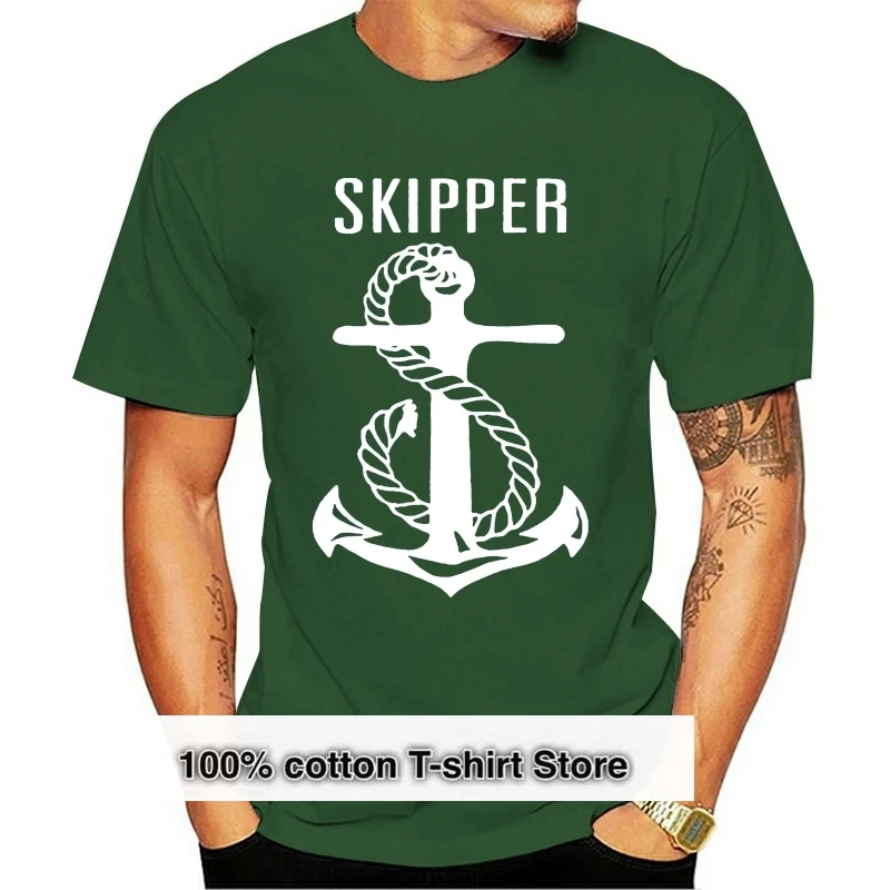 T Shirt Of The Day Casual Skipper Anchor Nautical Theme Men Short O-Neck Tee Shirts