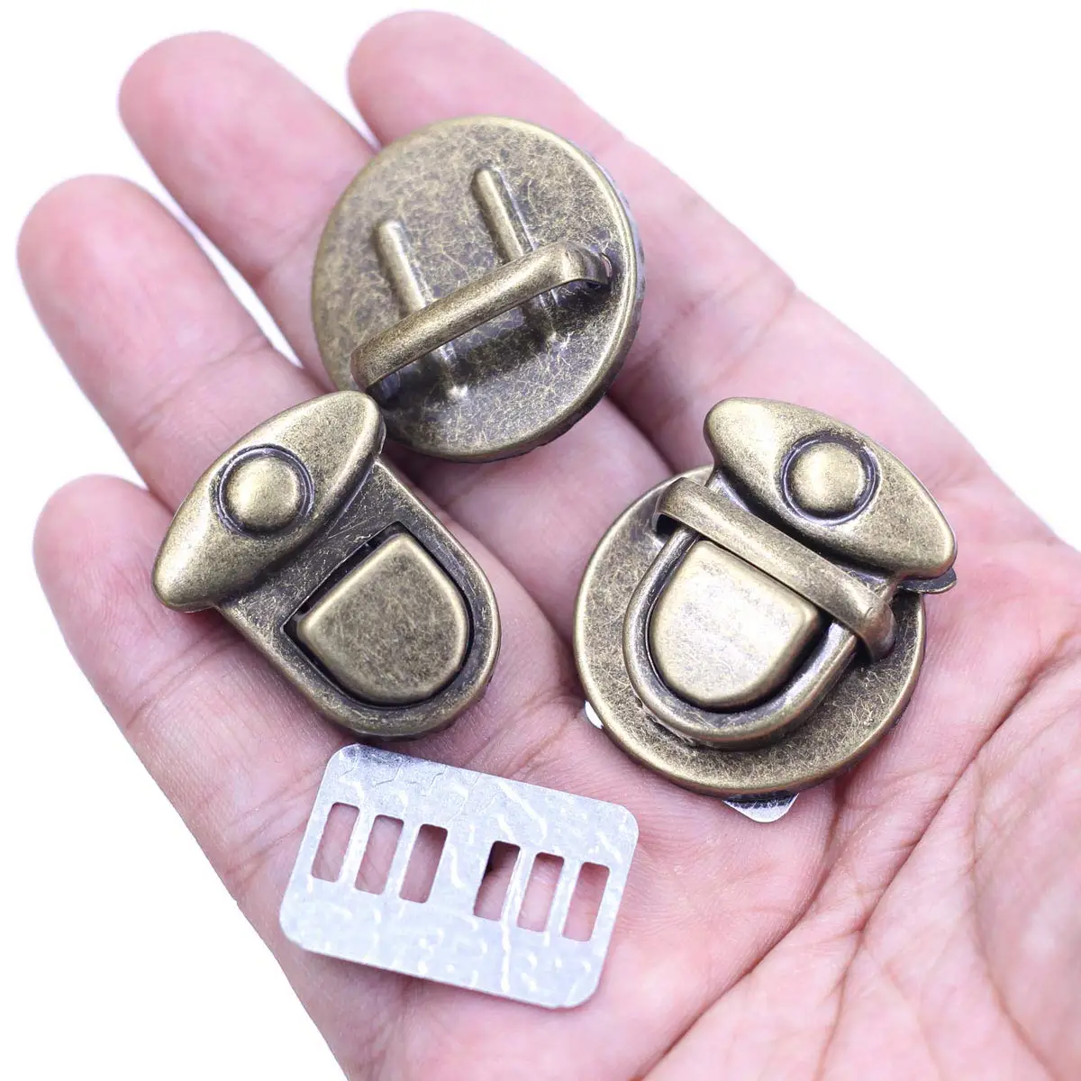 10Sets DIY Multicolor Metal Duckbill Clasp Tongue Lock Buckle Bag Press Push Closure Briefcase Lock Luggage Part Supplies