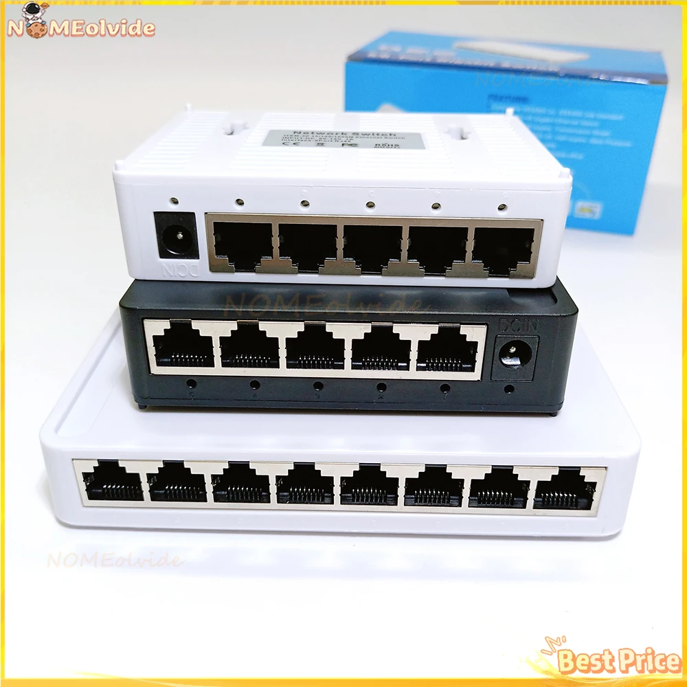 

Ethernet Smart Switch 5/8 port Mini Fast Network Switch with VLAN 5V Power Supply for IP Camera /Wifi Router 10/100/1000M