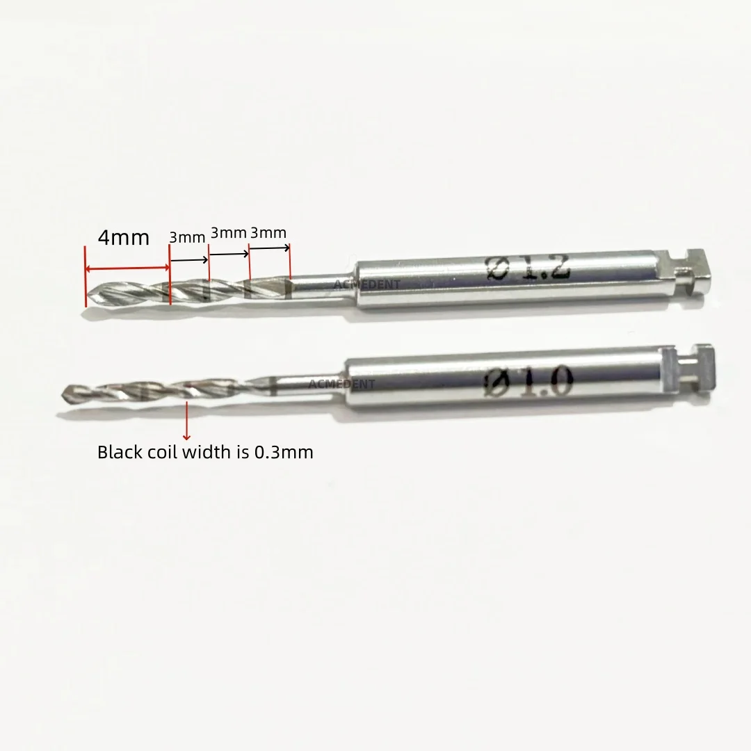 Dental 1.2 1.0 GBR Pilot Drill Thin Socket Drills Bone Tacks Pins Tent Screw TAC