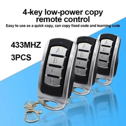 3pcs 433mhz Wireless Garage Remote Electronic Gate Control Key Fob Command Hand Transmitter for Shutter Door