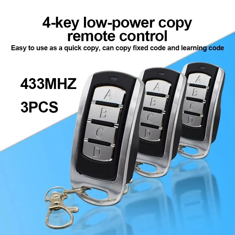 3pcs Garage Remote Electronic Gate Control 433mhz Gate Key Fob Command Hand Transmitter Wireless Remote Control Of Shutter Door