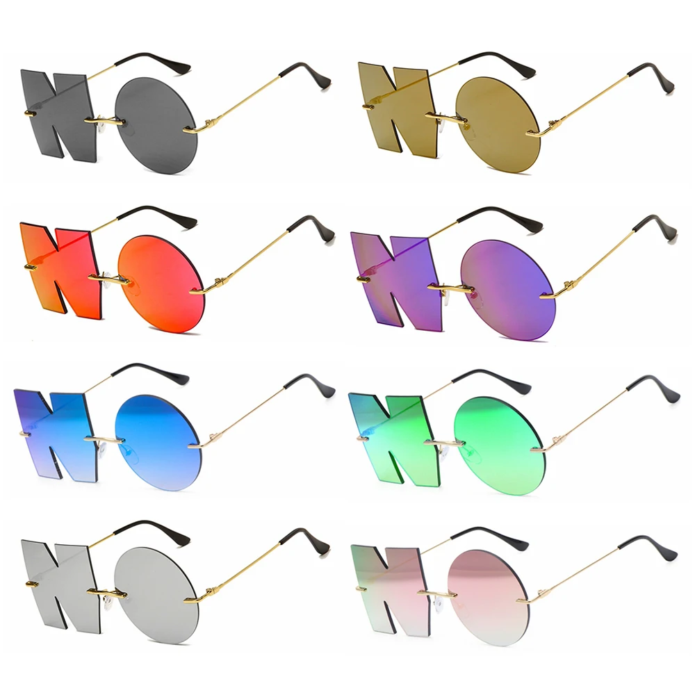 

Роскошные металлические солнцезащитные очки UV400 Streetwear Trend Ladies Shades Letter NO, женские солнцезащитные очки