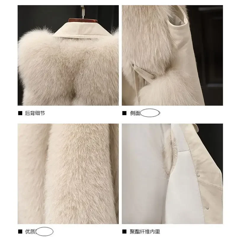 Women\'s Fur Coat 2024 Autumn Winter Vest New Clothing Collection Spliced Fashion