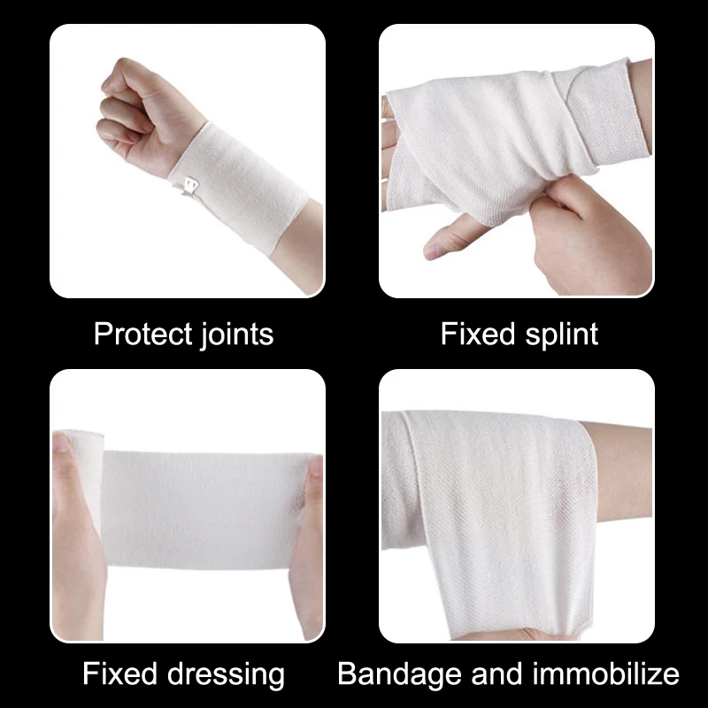 Elastische Kompressionsbandage mit Haken Sportunterstützungstape Knöchel Handgelenk Arm Bein Wickelband Erste-Hilfe-Wundversorgung Bandage – Detail 7