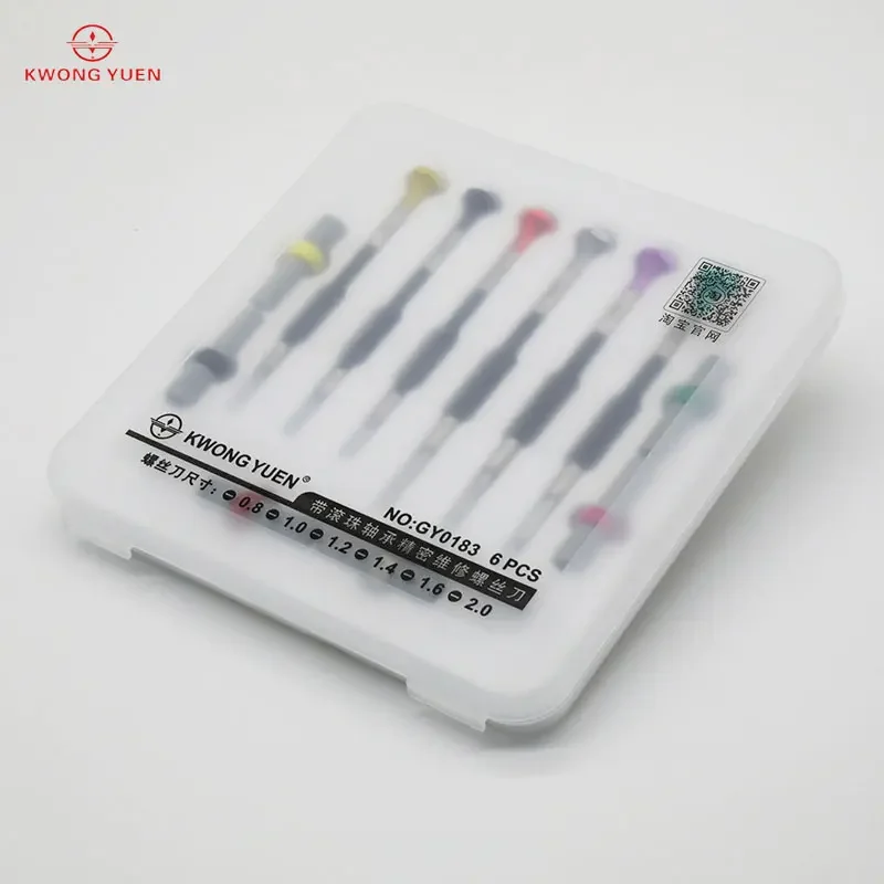 Kwong YUEN Stainless Steel Screwdriver Set With Ball Bearing Screwdriver with Spare Blades Watch Repair Tool Kit