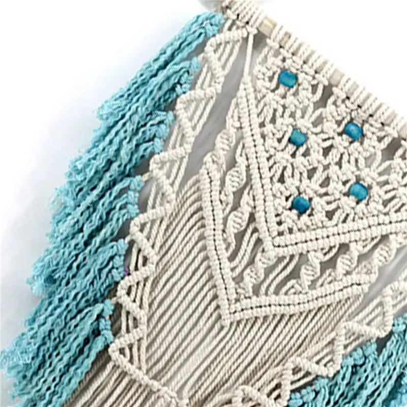 ABUL-2X Wall Hanging Macrame Curtain Bohemian Hand Woven Tapestry Perfect Door Curtain Macrame 45 X 75Cm