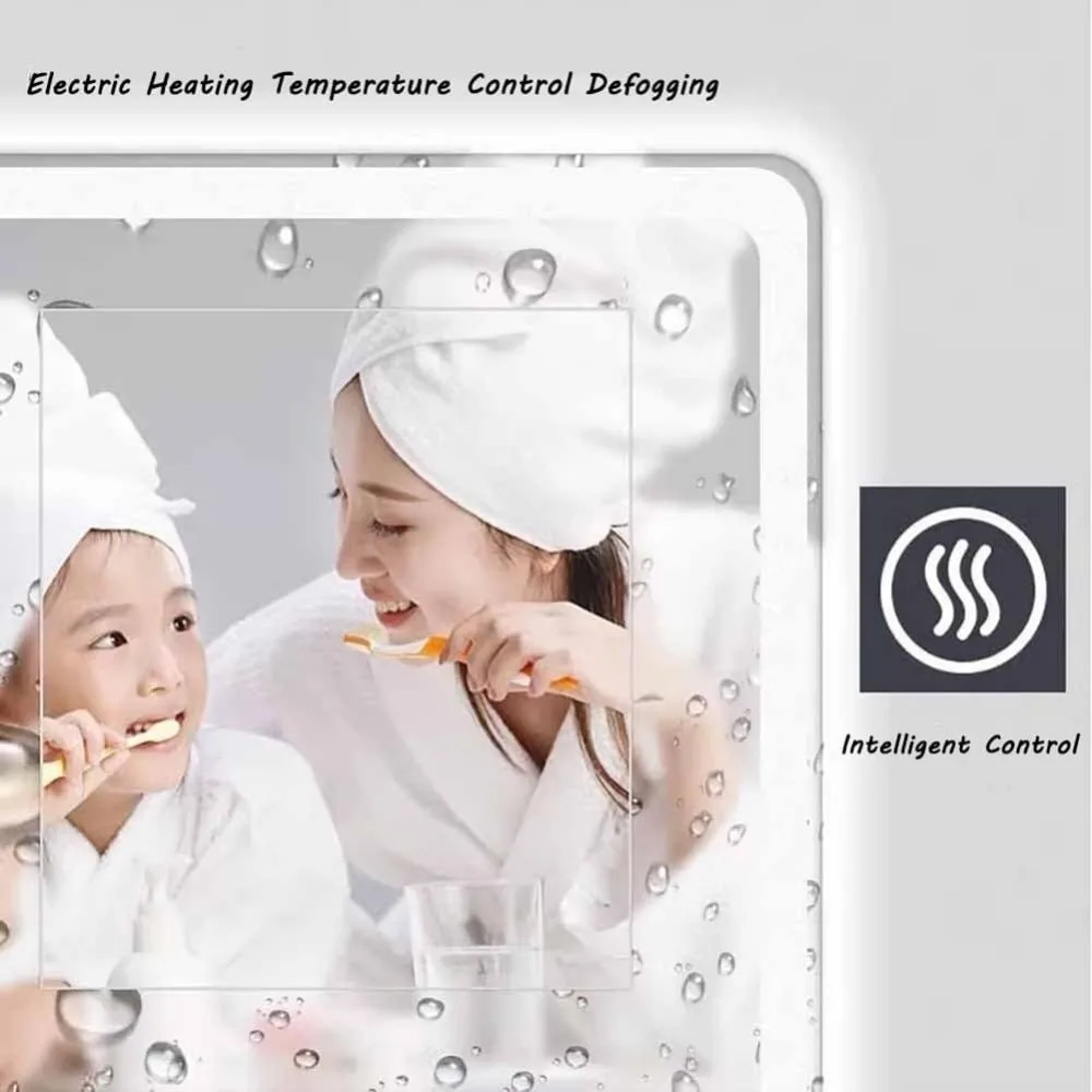 Sizable Semi-Circle Wall Mirror with Adjustable LED Lighting and Anti-Fog Feature for Bathroom, Backlit Design Suitable for Bedr