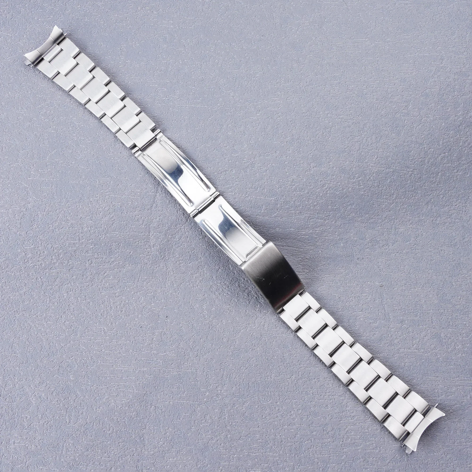 Rolamy 20mm 316L Stainless Steel Silver Hollow Endband with Oyster Bracelet  Watch Band For Seiko 5 SRPE53 55 51 57 58 60