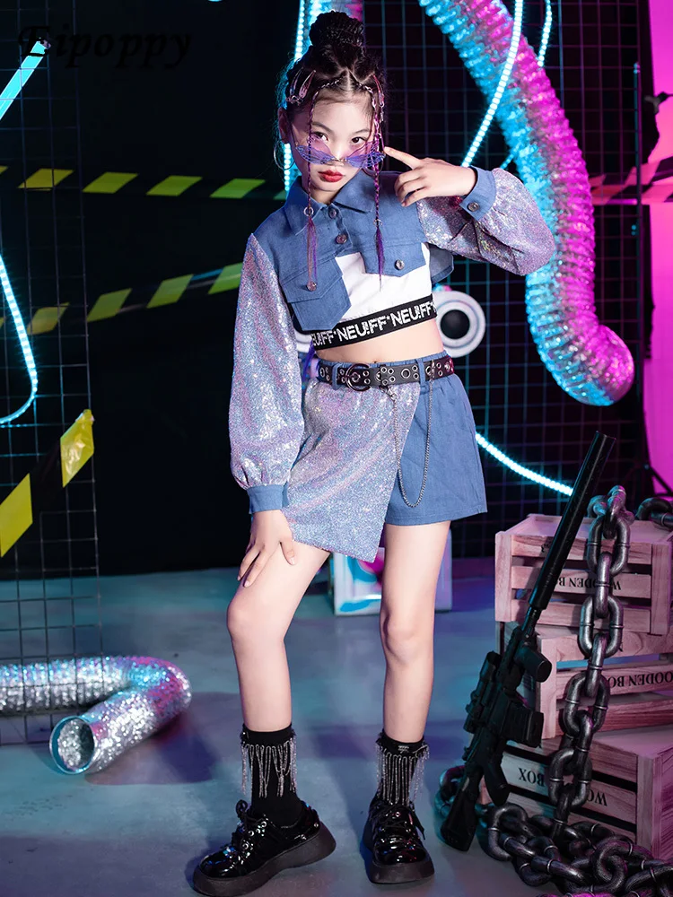 子供のためのダンスコスチューム、ヒップホップ、ジャズ、女の子、ファッショナブル、クール、トレンディ、キッズ、ヒップホップ