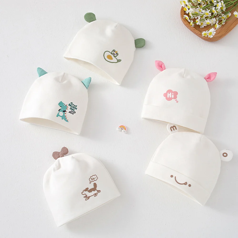 Baby Hat Newborn Cotton Cute Animal Print Spring Autumn 0-3 Months Baby Girl Boy Caps Hospital Baby Bonnet High Quality