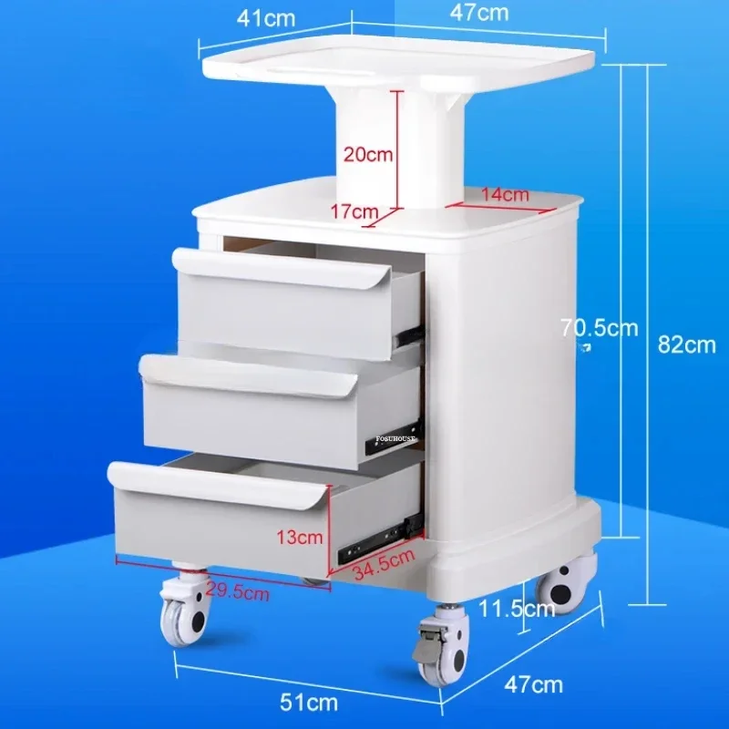 Portable beaut Salon Salon Trolleys denta clini Mobile Tool Carts Medical Hospital Auxiliary Cart With Wheels Salon Furniture