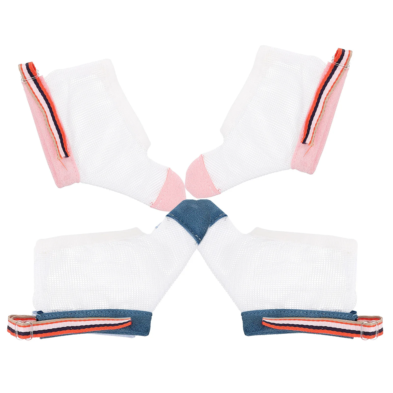 

2 Pairs Anti Thumb Sucking Cloth Covers for Babies Mesh Design L Size Reusable Washable Finger Guard Stopper Kids Hand