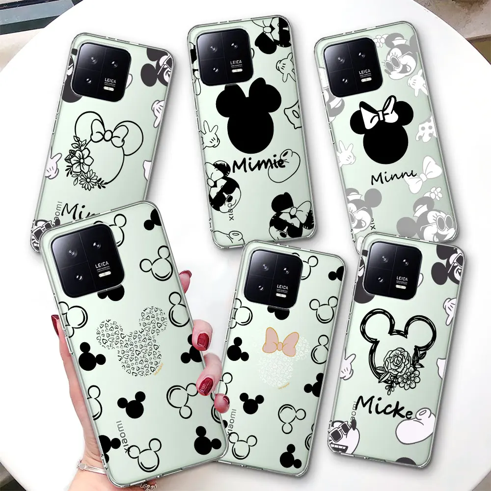 Mikey Minnie Mouse Logo Transparent Case for Xiaomi Mi 6X A2 11T 13 12 12X 12T 8 10T A3 CC9E 11 11i 5X A1 9 Soft Phone Cover