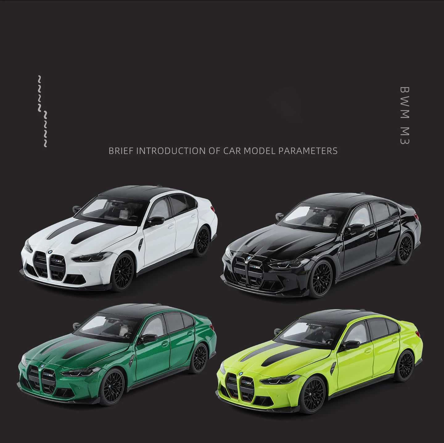 NEU 1:18 BMW M3 CS LCI G80 Mpower Supersportwagen Legierung Auto-Modelle & Spielzeugfahrzeuge Automodell Miniatur Maßstabsmodell Auto für Kinder – Detail 5