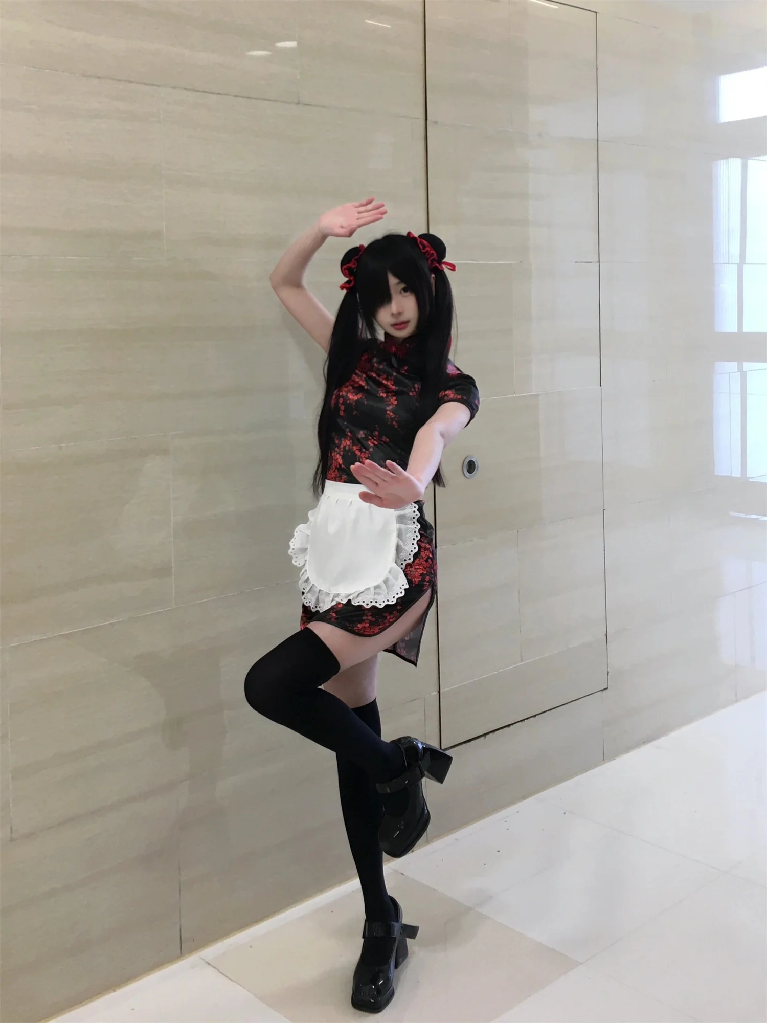 فستان تشيونغسام جديد بالطراز الصيني، زي تنكري للهالوين وعيد الميلاد، تنورة خادمة ناعمة للفتيات، تشيونغسام قصير للارتداء اليومي