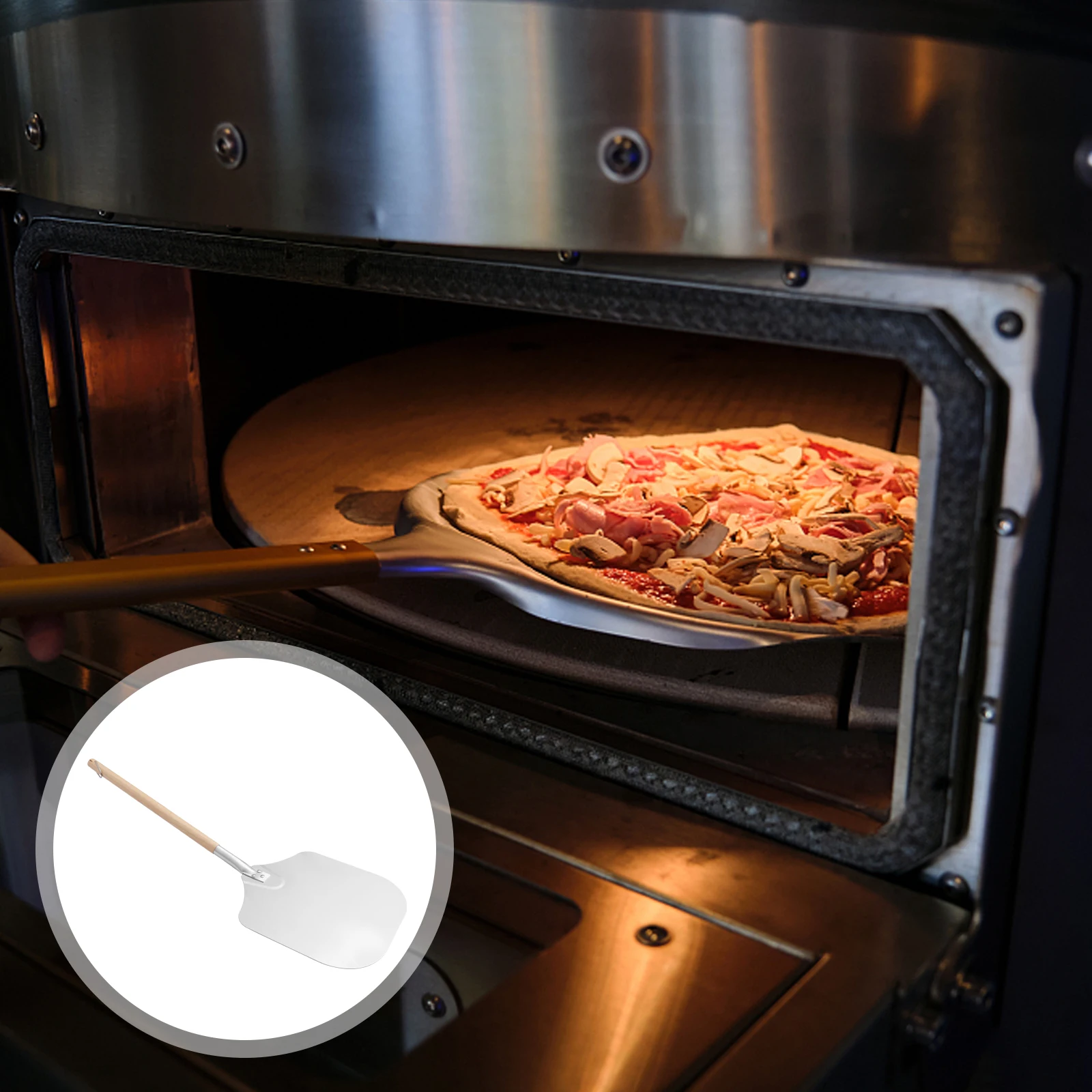 

1pc Pizza Peel Wooden Handle Detachable Aluminum Baking Tool Oven Lifting Cake Bread Pastries Non-Rust Kitchen Supply Shovel For